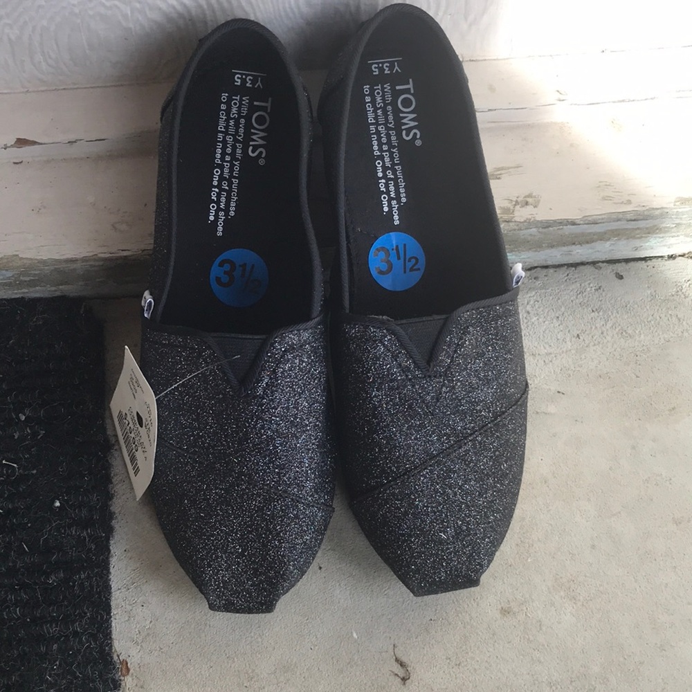 Black Sparkly Slip Ons
